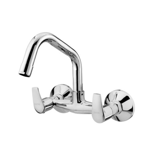 Sink Mixer Wall Mounted with Long Swinging Spout Chrome